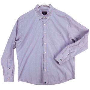 UNTUCKit Men’s Button Down Shirt XL Blue Grid Cotton Long Sleeve Business Casual